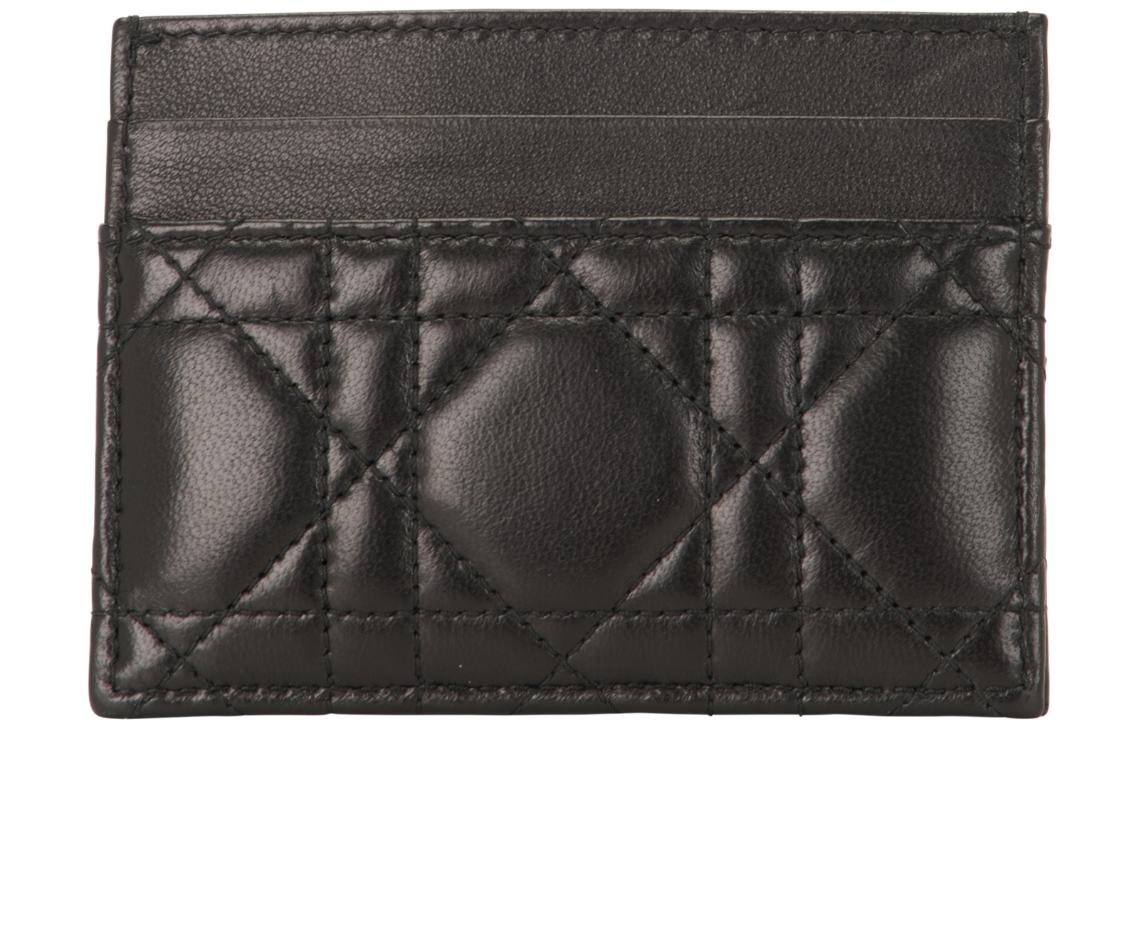 Christian Dior Lady Dior Freesia Card Holder, &pound;275, Accessories, Black, Leather, Back view